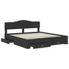 vidaXL Bed Frame with Headboard Black 200 x 200 cm Engineered Wood