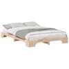 vidaXL Bed Frame Brown 140 x 210 cm Solid Pine Wood