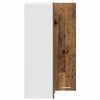 vidaXL Hanging Cabinet with Door Old Wood and White 57 x 57 x 100 cm