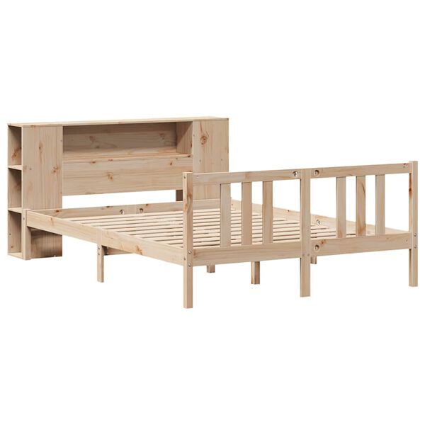 vidaXL Bookcase Bed without Mattress 120x200cm Solid Wood Pine