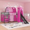vidaXL Kids'Loft Bed Frame Black and Pink 79.5 x 200 cm Metal