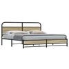 vidaXL Metal Bed Frame without Mattress Sonoma Oak 180x200 cm Super King