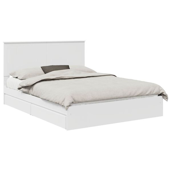 vidaXL Storage Bed with Headboard White 150 x 200 cm Engineered Wood