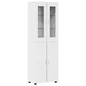 vidaXL Highboard with Shelf FLORIN High Gloss White 60 x 35 x 182 cm