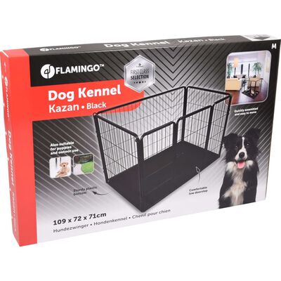 FLAMINGO Dog Kennel Kazan M 109x72x72 cm Black