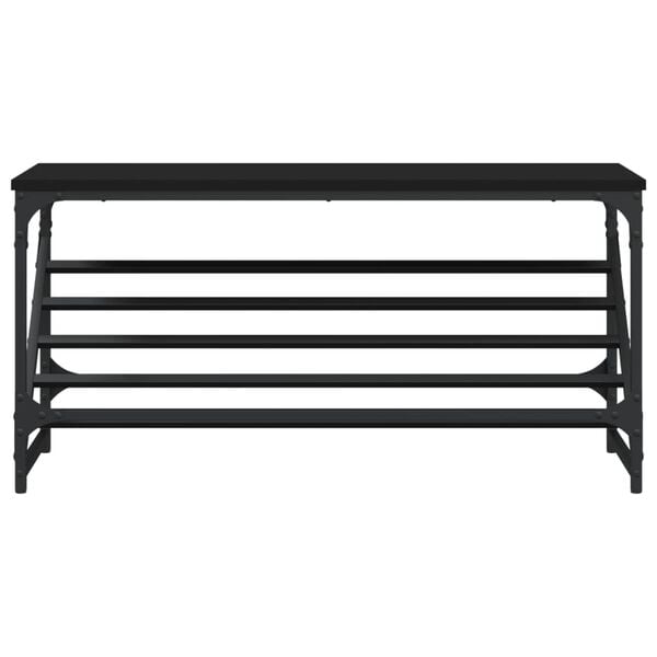 vidaXL Shoe Rack Black 90x30x45 cm Engineered Wood
