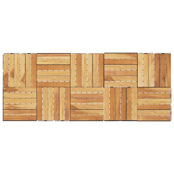 vidaXL Decking Tiles 30 pcs 30x30 cm Solid Wood Teak Vertical Pattern