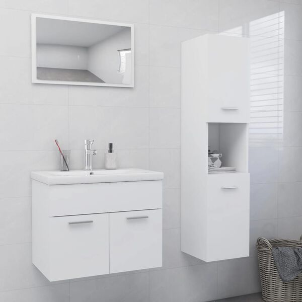 vidaXL Bathroom Furniture Set White Engineered Wood