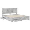 vidaXL Bed Frame Concrete Grey 180 x 200 cm Engineered Wood