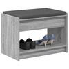 vidaXL Hall Bench with Cushion with Shelf Grey Sonoma 63 x 38 x 45 cm