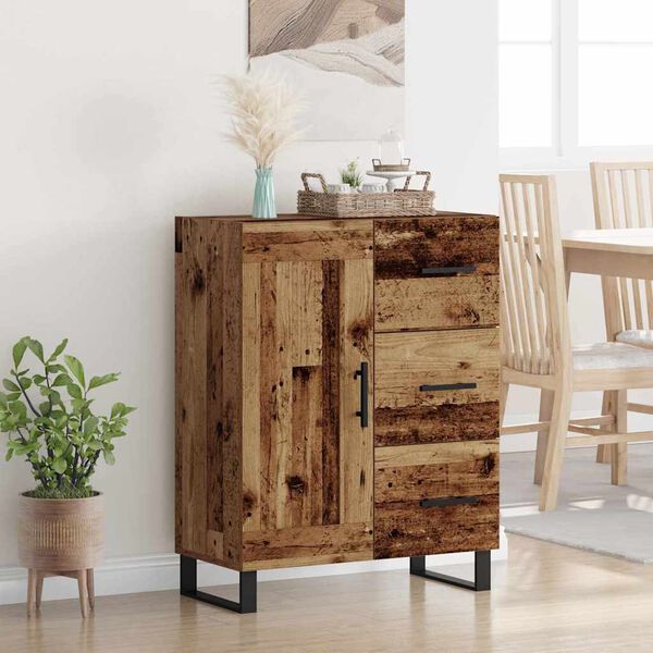 vidaXL Sideboard Old Wood 69.5 x 34 x 90 cm Engineered Wood and Iron