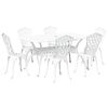 vidaXL Garden Dining Set 7 pcs White Aluminium