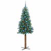vidaXL Slim Christmas Tree Green 180 cm PVC and Solid Pine wood