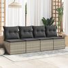 vidaXL 2 Piece Garden Sofa Set with Cushions Light Grey Poly Rattan Acacia