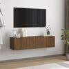vidaXL TV Wall Cabinet Brown Oak 120x30x30 cm Engineered Wood