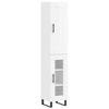 vidaXL Highboard High Gloss White 34.5x34x180 cm Engineered Wood
