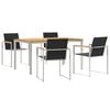 vidaXL Garden Dining Set 5 pcs Solid Teak Wood and Stainless Steel