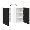 vidaXL Hanging Cabinet with Door Black Oak and White 50 x 31 x 80 cm