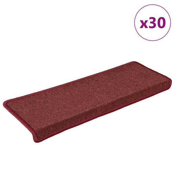 vidaXL Stair Mats 30 pcs 65x21x4 cm Bordeaux Rectangular Edge