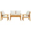 vidaXL 4 Piece Garden Lounge Set with Cushions Solid Wood Acacia