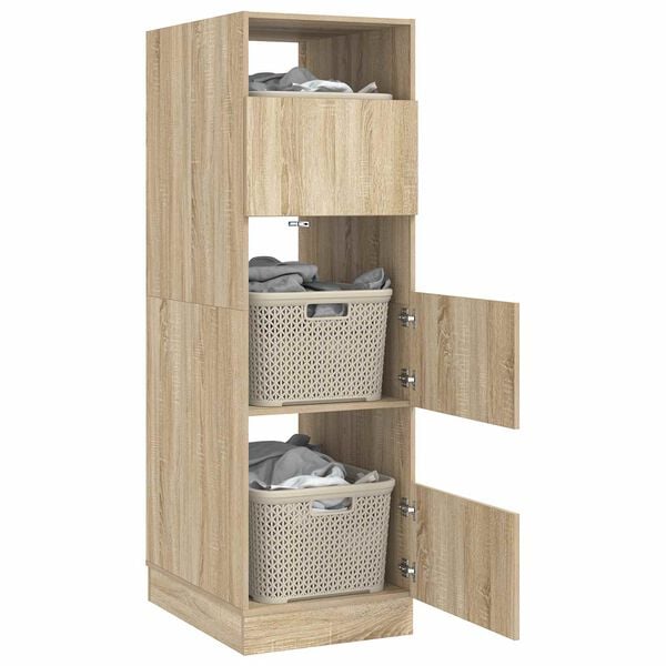 vidaXL Laundry Cabinet Sonoma 50 x 68 x 162 cm Engineered wood