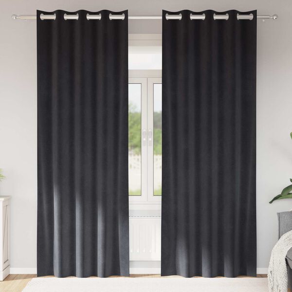vidaXL Blackout Curtains 2 pcs Dark Grey 140 x 245 cm Velvet