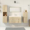 vidaXL 4 Piece Bathroom Furniture Set Sonoma Oak Engineered Wood