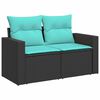 vidaXL 9 Piece Garden Sofa Set with Cushions Grey Poly Rattan Acacia