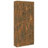 vidaXL Book Cabinet Smoked Oak 82,5x30,5x185,5 cm Engineered Wood