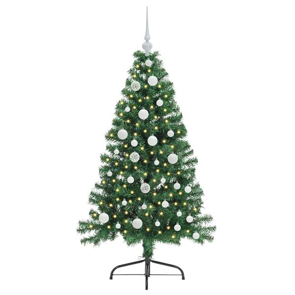 vidaXL Artificial Pre-lit Christmas Tree Green 120 cm PVC