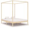 vidaXL Canopy Bed Frame without Mattress Solid Pine Wood 180x200 cm Super King