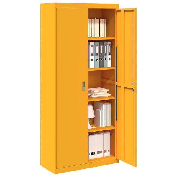 vidaXL Storage Cabinet 2 pcs Mustard Yellow 90 x 40 x 200 cm Steel