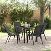vidaXL Garden Dining Set 5 pcs Black Powder-coated Steel