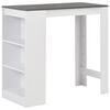 vidaXL Bar Table | White with grey top | Engineered wood | Medium | Bar Table