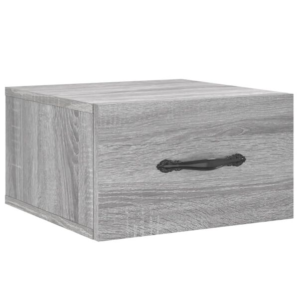 vidaXL Wall-mounted Bedside Cabinet Grey Sonoma 35x35x20 cm