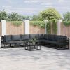 vidaXL Garden Sofa Set with Cushion 9 pcs Black Aluminium