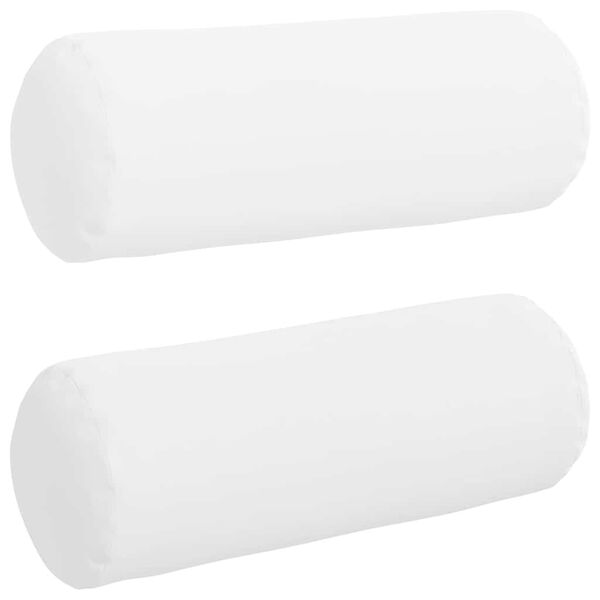 vidaXL Bolster Pillows 2 pcs White Ø 25 x 70 cm Fabric