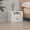 vidaXL Wall-mounted Bedside Cabinet High Gloss White 50x36x40 cm