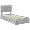vidaXL Storage Bed with Drawer Grey Sonoma 75 x 190 cm Engineered Wood