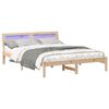 vidaXL Bed Frame with Headboard Brown 140 x 200 cm Solid Pine Wood