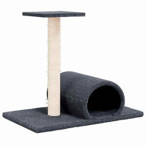 vidaXL Cat Scratching Post with Tunnel Dark Grey 60x34,5x50 cm