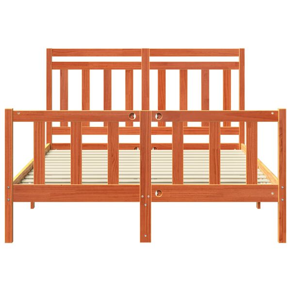 vidaXL Bed Frame 2 pcs Wax Brown 150 x 200 cm Solid Pine Wood