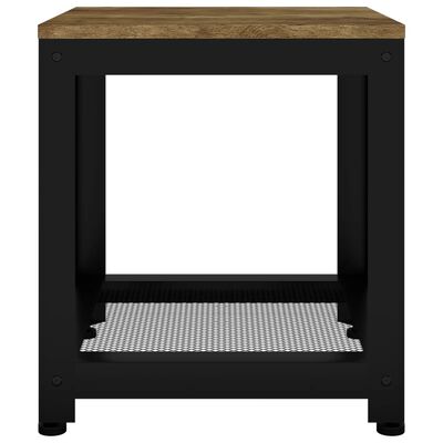 vidaXL Side Table Dark Brown and Black 40x40x45 cm MDF and Iron