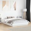 vidaXL Bed Frame with LED without Mattress White 120x190 cm Small Double