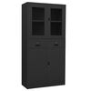 vidaXL Office Cabinet Anthracite 90x40x180 cm Steel and Tempered Glass