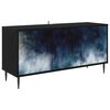 vidaXL TV Cabinet RAALTE 102 x 33 x 51 cm Black Oak Engineered Wood
