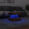 vidaXL Coffee Table with LED Lights Old Wood 50x50x40 cm