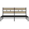 vidaXL Metal Bed Frame without Mattress Sonoma Oak 180x200 cm Super King