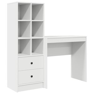 vidaXL Desk with Drawer with Shelf with Storage 2 pcs White