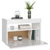vidaXL Bedside Cabinet & LED Lights 2 pcs High Gloss White 60x35x40 cm